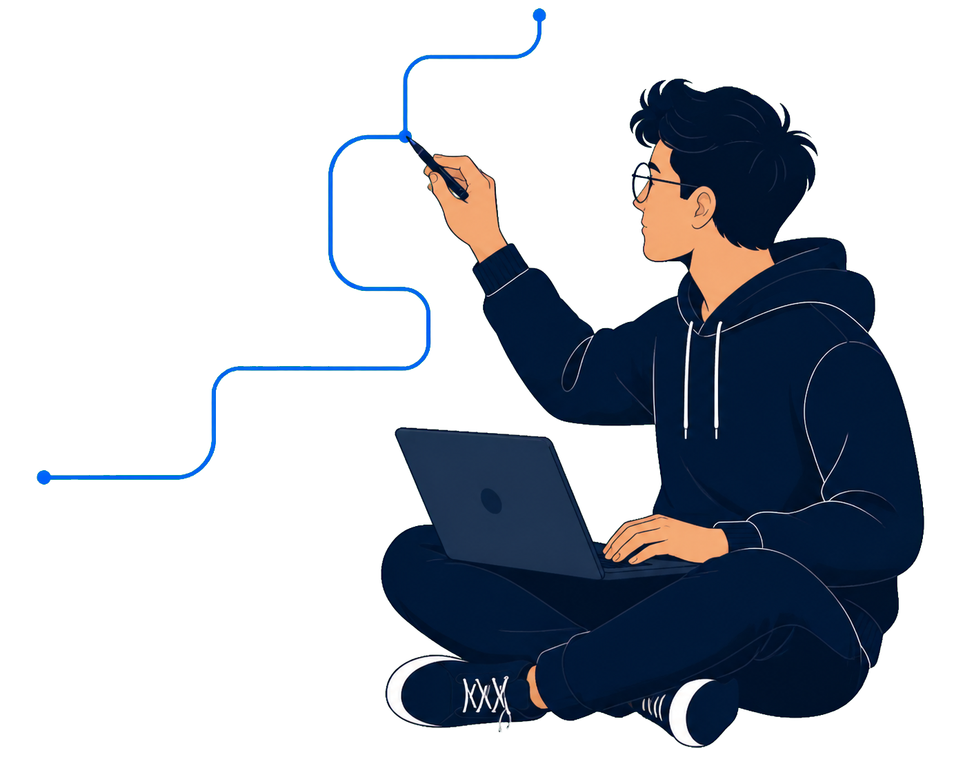 Illustrated developer connecting product systems